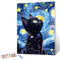 gelrovaled Peinture par Numéros pour Adulte, Peinture Acrylique pour Adultes Enfants débutants Facile sur Toile 30×40 cm avec peintures et pinceaux, Cat(Avec cadre)