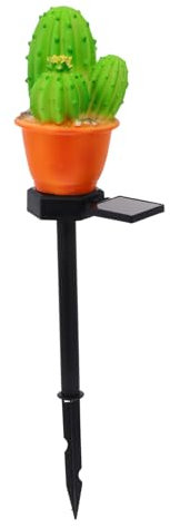 SUPVOX 1 Pc lámpara de pie de cactus solar garden lights iluminacion jardin solar cálida lámpara de mesa estaño luz de tierra al aire luz del suelo del jardín el plastico Colorful