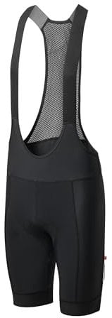 DANISH ENDURANCE Salopette da Ciclismo, Fondello con Imbottitura 3D in Camoscio, Pettorina e Pantaloncini, Quick Dry, Uomo Nero L