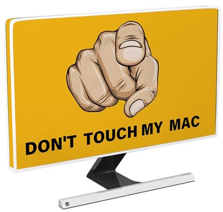 Baocicco Warn You Don't Touch My Mac Waterproof Computer Monitor Cover 22, 23, 24, 25 Inch Funny Privacy Protection Anti-Static Dustproof Protective Cover for LCD/LED/HD Home Office PC Desktop