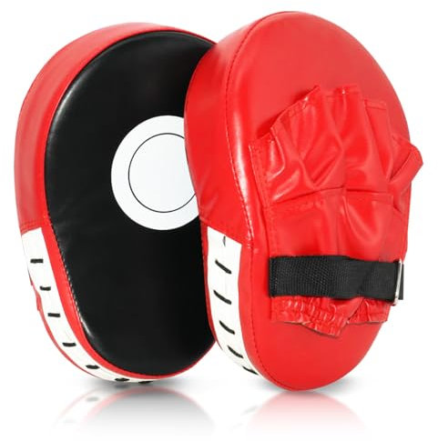 Jomdjmskes 2 Pcs Pratzen Boxen, Handpratzen Boxen, Kickboxen Boxpratzen, Kampfsport, Boxpads Schlagpolster, Handschlagpolster Trainerpratzen Boxing Pad, Schlagkissen Muay Thai Karate Taekwondo Zubehör