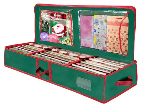 Geschenkpapier Aufbewahrung, Geschenkpapier Organizer, Große Aufbewahrungstasche aus 600D Oxford-Stoff, Wasserdichtes Aufbewahrung Geschenkpapierrollen für Geschenkbänder Karten Dekorationen Zubehö