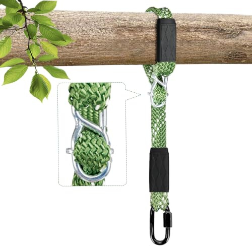 Yyiwhmy Schaukel Befestigung Balken, 152 cm Verstellbares Nylon-Schaukelseil mit Karabiner, 362 kg Tragkraft Hängematte Hängesessel Schaukel Aufhängung für Indoor Outdoor Spielplatz Yoga Sandsäcke