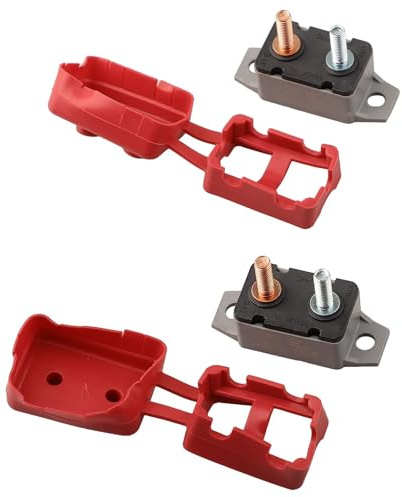Automatischer Reset-Leitungsschutzschalter für 12 V-24 V Batterieladegeräte, Marine, ATV, Wohnmobil, Geländewagen, mit Thermoschutz und roter Schutzabdeckung