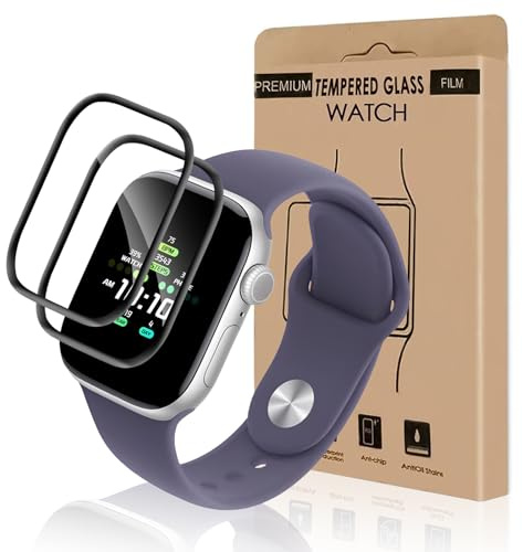 Cable Leader Verre Trempé pour Apple Watch Series 11 (46mm), TPU Anti Rayures Protection écran, Tactile sensible, Couverture 3D Bubble Free, 2 Pack Ultra Slim HD Apple Watch 46mm Vitre Protection