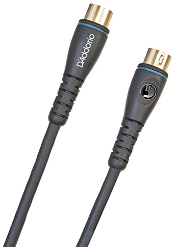 D'Addario Accessories Midi Cable - Gold Plated Plug - Shielding for Noise Reduction - 10 Feet/3.05 Meters - 1 Pack