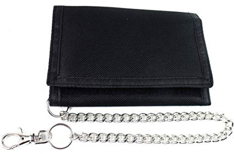 Lambland Canvas Wallet with Chain Black Size: Unique Size