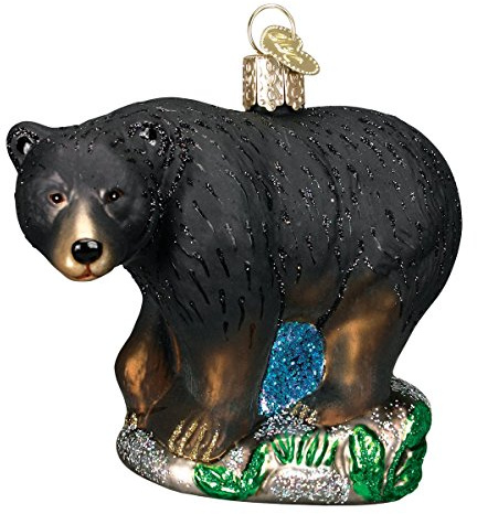 Old World Christmas Ornaments: Wildlife Animals Glass Blown Ornaments for Christmas Tree, Black Bear