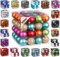64 Christbaumkugeln 6cm Kugelbox Kunststoff bruchfest // Dekokugeln Weihnachtskugeln Baumkugeln Baumschmuck Set Inge-Glas Plastik PVC 60mm (Mille-Fiori)
