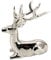 Deko Hirsch liegend Figur poliertes Aluminium 18x13x23 cm