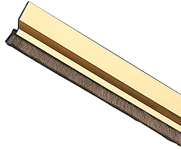 Amig - Guarnizione adesiva per porta | Isolante termico contro correnti d'aria | Protezione da insetti e polvere | Facile installazione | Alluminio resistente, Dorato, 820 mm
