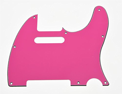 KAISH Tele battipenna per chitarra a 3 strati, colore rosa e rosso per telecaster messicano