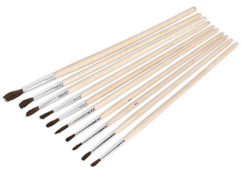 Sealey Pb2 Touch-Up Paint Brush Assortment 10Pc Wooden Handle