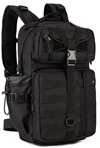 HUNTVP 30L Taktischer Rucksack Militär Trekkingrucksack Wasserdicht Wanderrucksack Molle Assault Pack Armeerucksack Reiserucksack für Herren Damen Sport Outdoor Wandern Bergsteigen, Schwarz