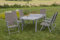MERXX 7tlg. Amalfi Set, 6 Amalfi Klappsessel, Rückenlehne 5-Fach verstellbar, 1 Ausziehtisch, 140 (200) x 90 cm, Taupe