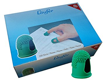 Läufer 77319 Blattwender Größe 3, Ø 17 mm, grün, Latex-frei, mit feinen Gumminoppen, Schachtel mit 100 Stück