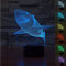KINGCOO 3D Tisch Nachttischlampen, 3D Optische Visualisierung LED Licht USB Schreibtischlampen Stimmungslichter Touch Schreibtisch 7 Farbwechsel Atmosphäre Lampe (Hai)
