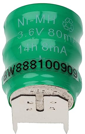 vhbw NiMH Ersatz Knopfzellen-Akku Typ V80H 3-Pins 80mAh 3,6V kompatibel mit Modellbau-Akkus, Solar-Leuchten UVM.