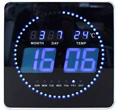 Unilux FLO LED Wanduhr, mit Datum und Temperatur