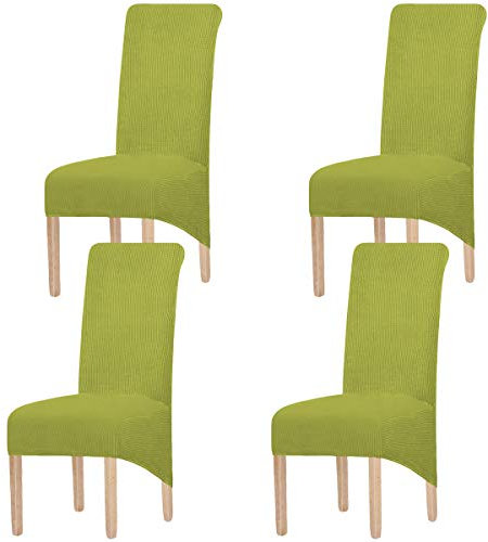 KELUINA XL Stuhlhussen,Universal Stretch Stuhlhussen 2er 4er 6er Set Stuhlbezug für Stuhl Esszimmer(Grün,4 Stück)