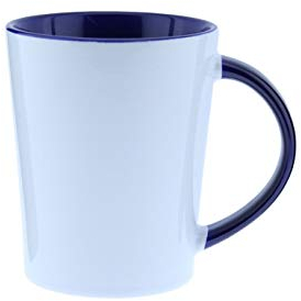 Wonduu Taza Cónica Bicolor Grande Para Sublimación Azul