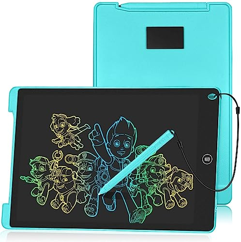 HOMESTEC Schreibtafel 12 Zoll, Buntes Display, LCD Elektronische Maltafel für Kinder, Display Kinder Laptop für Notieren/Zeichnen, Optimaler Papierersatz, Kinderspielzeug ab 3 Jahre Blau