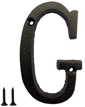 TripDock 5.1 Inch House Number, Metal Address Number For Door, Street, Mailbox, Home, Easy to Install, Black Brown (Letter G)