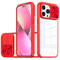 Bakicey - Coque de protection en silicone anti rayures - Cache coulissant pour appareil photo - Mate et translucide - Compatible avec iPhone Xr (154,9 mm) - Rouge