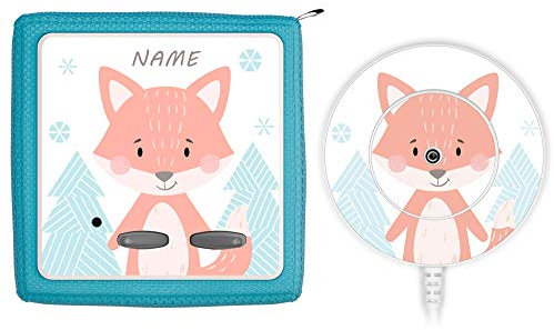 Coverlounge Schutzfolie passend für die Toniebox und Ladestation| Folie Sticker | Fuchs im Wald mit Name personalisiert