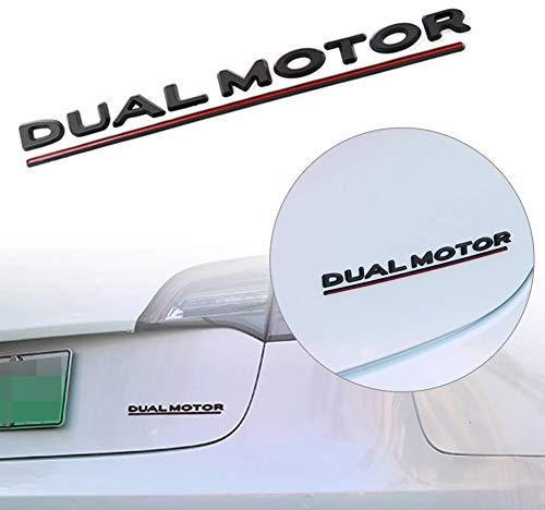 LCCDJ DUAL Motor Unterstrichenes Buchstaben-Emblem für Tesla Model 3 Car Styling Einbau eines Hochleistungs-Kofferraumaufklebers,Schwarz