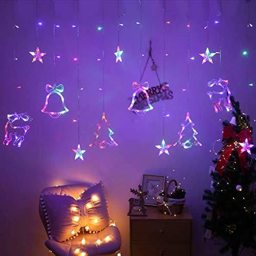 Sunshine smile LED Lichterketten, Laternen Lichterkette,Star LED Vorhang Lichter Girlande Hochzeit Dekorationen für Ramadan, Weihnachten, Hochzeit, Party, Zuhause, Terrasse, Rasen