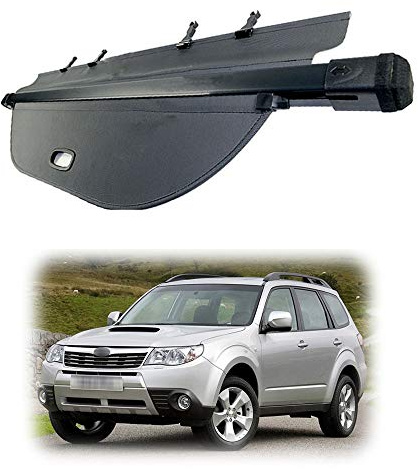 BENME Laderaumabdeckung FüR Subaru Forester 2013 2014 2015 16 2017 2018 Einziehbar Kofferraumabdeckung Cargo Cover Rollo Kofferraum Abdeckung Ablagen Auto ZubehöR Schwarz