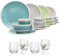 Vajilla de melamina para camping, 4 personas, armonía, 16 piezas + 4 vasos de agua, vajilla de pícnic, barbacoa