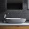 Lavabo da appoggio O-540 di colata minerale - grigio/bianco opaco - 54 x 34 x 12 cm, Coperchio piletta supplementare:senza coperchio supplementare