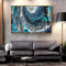 Jianghu Art Wandverkleidungen und Teppiche Abstrakte Öl Leinwand Malerei für die Inneneinrichtung Wandkunst Haus Indigo Single Große Wandkunst 102x50cm Kein Rahmen