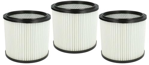 vhbw 3x Faltenfilter kompatibel mit Shop-Vac Super 760, Ultra 40 Blower, Super 615 S2 Staubsauger - Filter, Patronenfilter, weiß