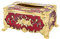 Anawakia Kosmetiktücher Box Tissuebox Taschentuchspender Rose Blumen Muster Kosmetiktücherbox Europäische Tissue Box (Rot+Gold)