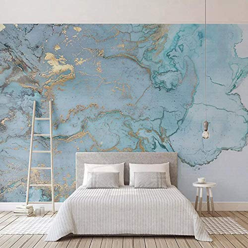 YXTSmurals Papier Peint Intissé Bleu Mode Texture Marbre Papier Peint Effet 3D Papier Peint Intissé Tapisserie Murales Panoramique 3D Peinture Murale Non-Tissé