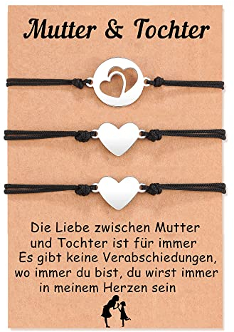 Aunis Erster Schultag Mädchen Geschenk Einschulung Mutter Tochter Armband Mädchen Armband Mutter Tochter Geschenk Armbänder für Mama Tochter Weihnachten Muttertag Geburtstag