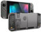 eXtremeRate Transparent Clear Black Back Plate for Nintendo Switch Console, NS Joy con Handheld Controller Housing with Full Set Buttons, DIY Replacement Shell for Nintendo Switch