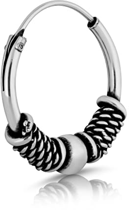 NKlaus Creole 925 Sterling Silber, Ø 14mm, 1,2mm, 12 mm, Gothic, 1 Stück