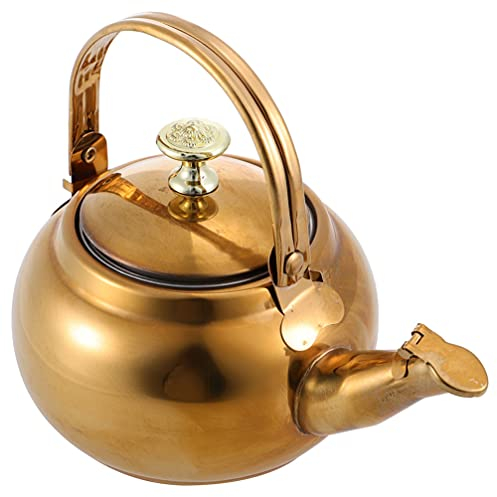 Angoily 1stück Wasserkocher Für Tee Und Kaffee Retro Design Rostfrei Leicht Zu Reinigen Für Induktionsherde Geeignet Mit Großem Kühlem Griff Praktische