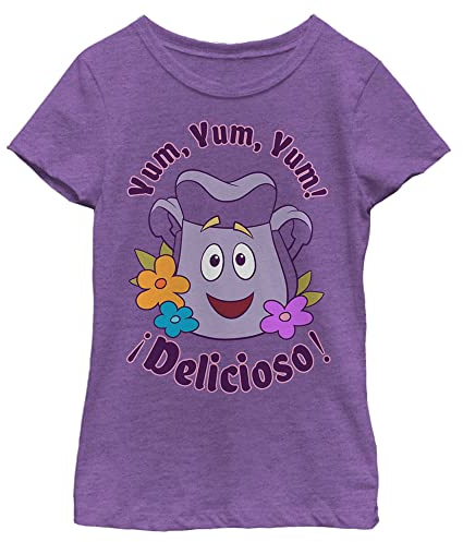 Nickelodeon Dora The Explorer Rucksack Delicioso Mädchen-T-Shirt, kurzärmelig, Purple Berry, L