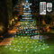 Outdoor Star Fairy Curtain Lights - Mains Powered, Plug-in Hanging Tree Light 335 LED for Xmas, Outside, Room, Gazebo Decor (Blue+White)