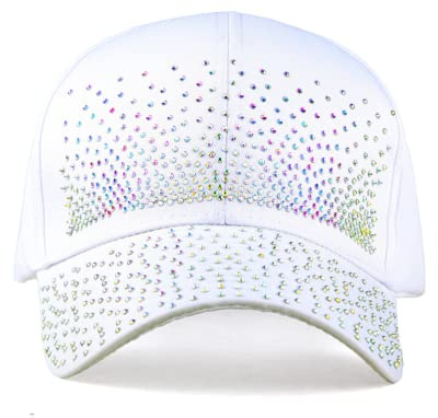 HULA Bling-Baseball-Mützen, Frauen Nieten Strass Kristalle Verstellbare Baseballmütze Sparkle Bling Denim Sonnenhut Schirmmütze