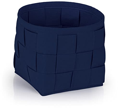 N8WERK Filz-Aufbewahrungskorb 24x24x24cm | Ideal zur Aufbewahrung von Kaminholz & Zeitschriften | Strapazierfähig & vielseitig | Faltbarer Aufbewahrungskorb passend für Regale [Dunkelblau]