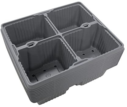 Kingston Tools Pack of 10 Seed Trays 4 Cells Germination Propagation Trays Cavity Growing Seedlings Insert Recycled Plastic