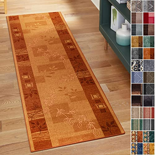 Floordirekt Teppich Läufer für Küche, Flur & Wohnraum - Teppichläufer 67 cm breite Meterware - Flurteppich - Küchenläufer - Wohnzimmer (67 x 350 cm, Akzent Terra)