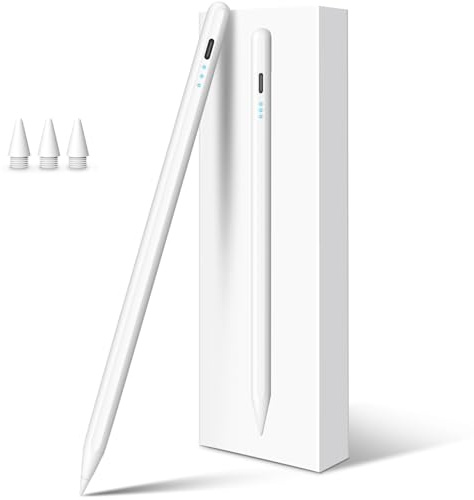 Stylus Pen for iPad Pencil 10th Generation, 3X Fast Charge Apple Pencil with Palm Rejection & Tilt Sensitivity, Compatible for 2018-2025 iPad 6/7/8/9/10/11, Pro 11/12.9/M4, Air 3/4/5/M2/M3, Mini 5/6