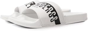 Bikkembergs Ciabatta uomo fascia mare o piscina slide beachwear con logo articolo BKK2MSR03 serie: half logo, White, 43